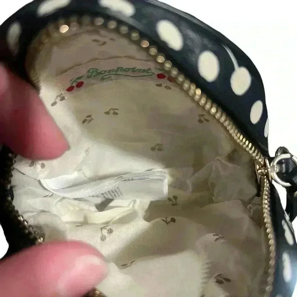 Bonpoint Cherry Dot Leather Circle Shoulder Bag Rare - Picture 7 of 11